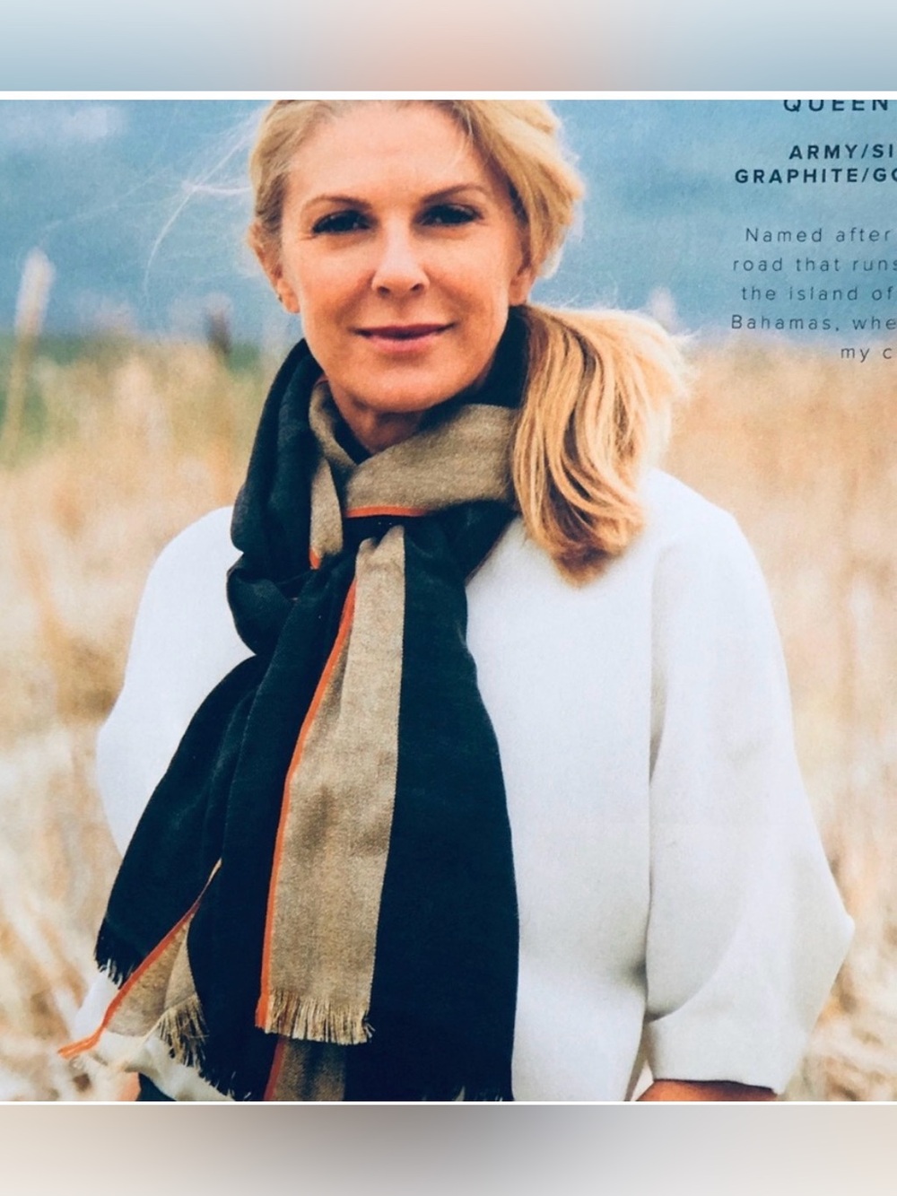 India Hicks Queen’s Highway Graphite & Gold Scarf